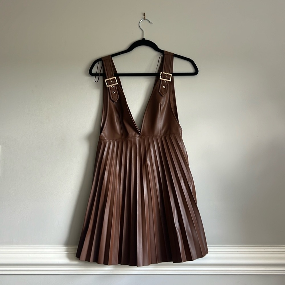 Zara Brown Leather Dress